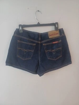 Pantalones Cortos Vintage Paris Azul Juniors 11 Estilo Mamá Denim Botón Mosca Jean Shorts Foto 1 de 4