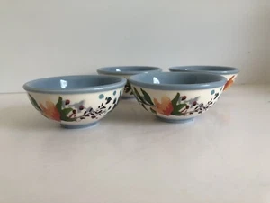 The Pioneer Woman 💐Floral 3.1-Inch Dip Bowls Condiments Blue White (4 bowls) - Picture 1 of 4