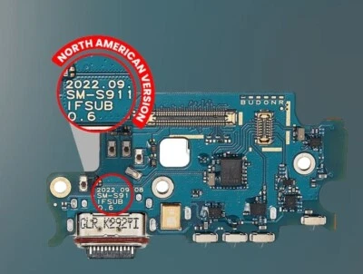 Placa de puerto de carga original Samsung Galaxy S23 5G con lector de tarjetas SIM (S911U) Foto 1 de 4