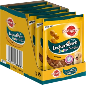 PEDIGREE® Leckerbissen Tasty Minis Junior Frischebeutel mit Huhn 6x125g Snack - Bild 1 von 6