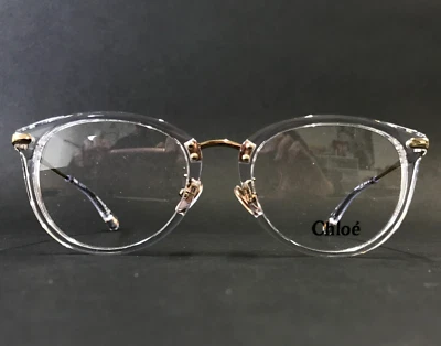 Chloe Eyeglasses Frames CH0248OA 004 Crystal Grey with Gold Asian Fit 53-20-145 - Image 1 of 4