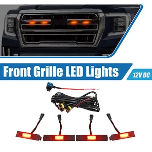 Front Grille LED Lights Set for Toyota 4Runner Off-road 20-22 Red Light Black - Picture 1 of 9