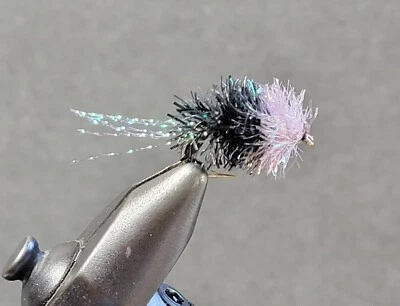 1 mosca, tamanho 12, mosca preta e branca ESTAZ mosca pesca com mosca - Imagem 1 de 2