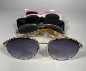 Lot Of 5 Designer Sunglasses Black Pink White Cat Eye Steve Madden & Others - Picture 1 of 17