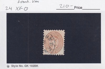 Austria Lombardy-Venetia Scott 24 XF Used 1864 15s Embossed Arms Perf 9½ CV $200 - Image 1 of 2