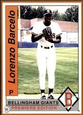 1995 Bellingham Giants Team Issue #14 Lorenzo Barcelo Dominican Republic DR Card
