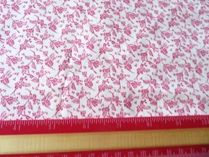 4 3/4 Yards White With Pink Flowers 44 Inches Wide - Picture 1 of 2