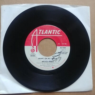 BRYAN FERRY Heart On My Sleeve PROMO 45 7" POP ROCK Record Vinyl Atlantic 1976 - Image 1 of 2