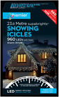 Raraion - 960 LED Snowing Icicle Warm White Lights with Timer