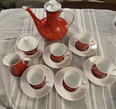 Juego Demitasse Café Té Rojo Negro Flamenco Vintage Bloque Bidasoa España 16 Piezas Foto 1 de 4