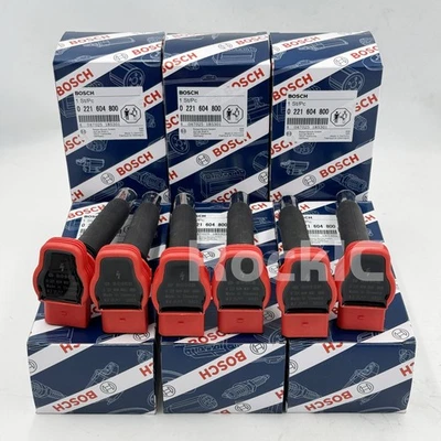 6PCS OEM Audi 3.0 3.2 FSI A4 A5 A6 Q5 Q7 Bosch Red Top Ignition Coil Packs NEW - Image 1 of 4