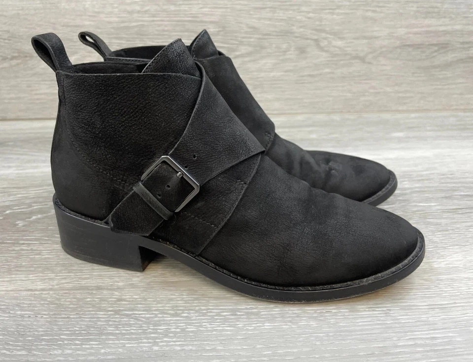 Eileen Fisher Savoy Mujer Botín Tobillo Motociclista Cremallera Lateral Cuero 7.5 Negro Zapatos Foto 1 de 4