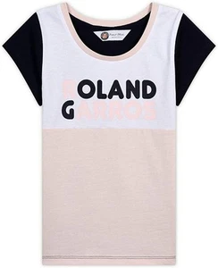Roland Garros Girls Tennis T-Shirt Round Neck Cotton Pink Size 4 Years - Picture 1 of 2