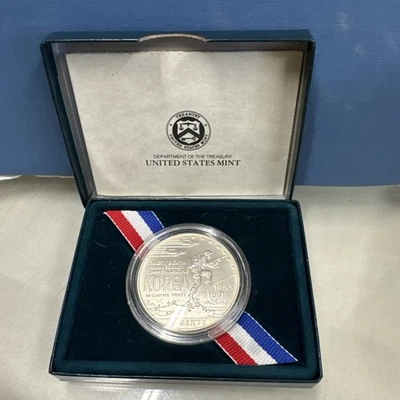 1991 D BU Korea 90% Silver Dollar Korean War Coin with US Mint Box and COA - Image 1 of 4