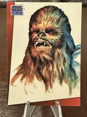 1993 Topps Star Wars Galaxy Chewbacca cartão #8 - Imagem 1 de 4