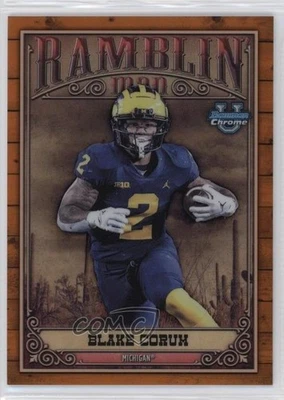 2023 Bowman U Chrome Ramblin' Man Orange Refractor /25 Blake Corum #RM-8 - Image 1 of 2
