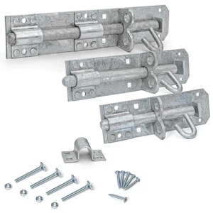 Heavy Duty Hot Dip Galvanised Sliding Brenton Bolt for Gates, Barn Doors, Garage - Picture 1 of 19