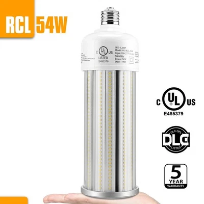 54W LED Corn Light Bulb 5000K Daylight Warehouse Workshop High Bay Lamp E39 Base - Image 1 of 4
