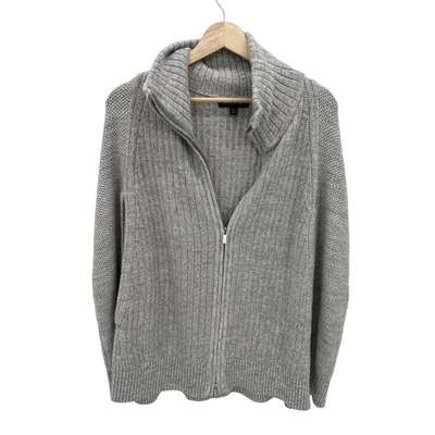 Colete Suéter Banana Republic Feminino Cinza Oversized Sem Mangas Zíper Frontal M/G - Imagem 1 de 4