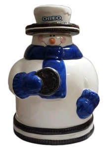 2000 Oreo Cookie Jar Snowman Ceramic Kraft TM Ceramic Collectible Vintage - Picture 1 of 8