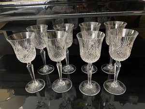 Vintage Wedgwood MAJESTY Lead Clear Crystal Wine Glass 7 3/4" Height, Set of 8 - Picture 1 of 19