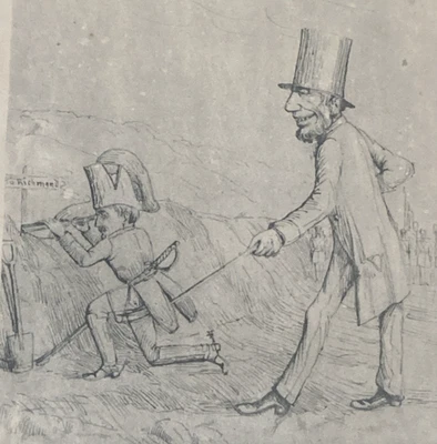 A PRACTICAL REMINDER CIVIL WAR CARTOON by DAVID HUNTER STROTHER ABRAHAM LINCOLN - Image 1 of 4