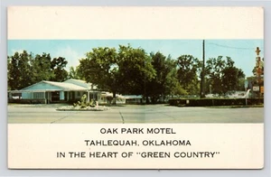 Oak Park Motel Highway 62 View Tahlequah Oklahoma Vintage Unposted Postcard - Picture 1 of 2