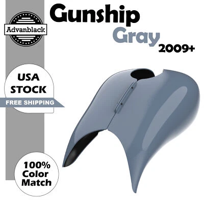 Cubierta de tanque extendida gris Advanblack Gunship para 09+ Harley Street Road Glide Foto 1 de 4