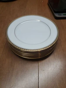 6 NORITAKE Richmond Salad Plates Gold Rim 8 1/4” Japan Euc+ Bin 138 - Picture 1 of 8