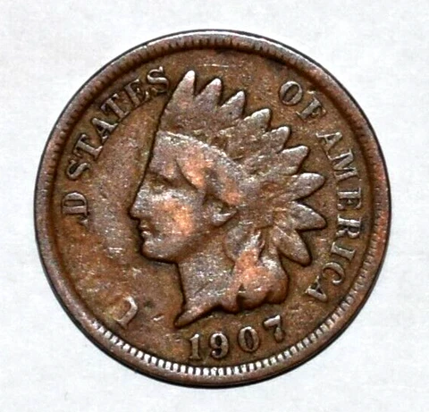 1907 Indian Head Penny Die Errored Missing Letters Miss formed F E Cover