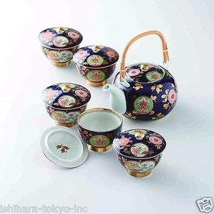 [Premium] Imari Porcelain : Old Imari design - Kyusu Tea pot & 5 tea cup Set Box - Picture 1 of 1