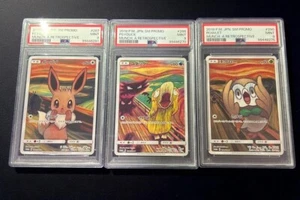 PSA 9 Pokemon Munch The Scream Psyduck 286 Rowlet 290 Eevee 287/SM-P 3 Set - Picture 1 of 8