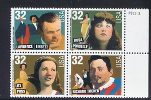 Opera Singers  Plate Block Scott 3154-57 MNH - Picture 1 of 1