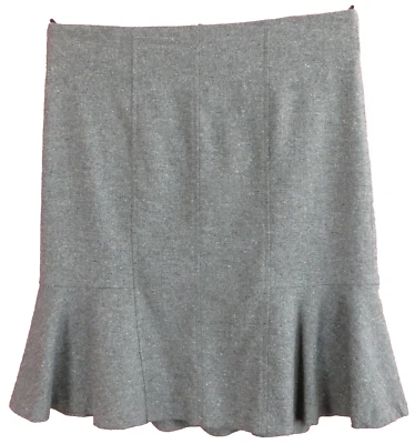 SK18528- BANANA REPUBLIC Womens Wool Flannel Flounced Flare Skirt Solid Gray 4 - Image 1 of 4