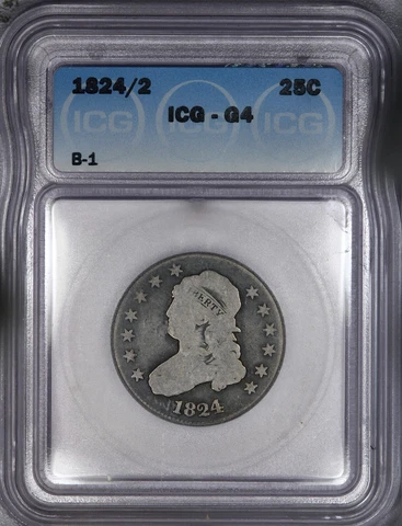 1824/2 Capped Bust Quarter B-1 ICG G4 Cover