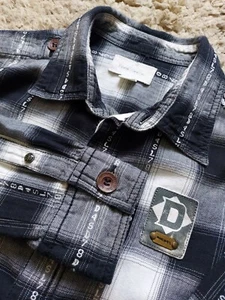 GORGEOUS DIESEL KIDS CHECK GREY WHITE SHIRT MEDIUM BOYS - Picture 1 of 11