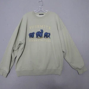 Brandy Melville Crewneck Sweatshirt Green 1991 Yosemite Sierra Nevada Retro - Picture 1 of 11