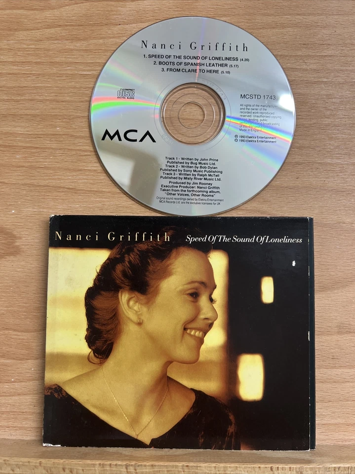 Nanci Griffith 'Speed Of The Sound Of Loneliness' 3-track CD Single 1993 Digipak - Image 1 of 1