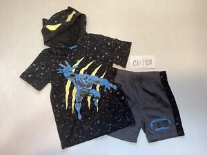 Marvel Black Panther Boys Hooded Top & Shorts, 2-Piece Outfit Set, Size 4