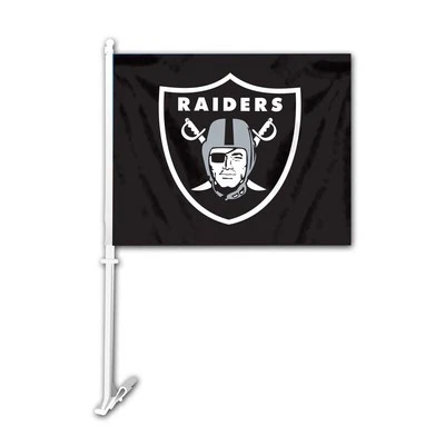  NFL Las Vegas Raiders Coche Auto Bandera Bandera Bandera y Poste 2 Caras-Negro Foto 1 de 3