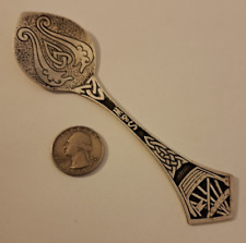 Vintage IONA Sterling Silver Handmade VIKING CELTIC Souvenir Spoon Scotland NICE