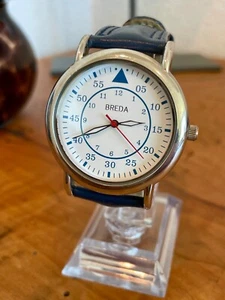 Rare Breda Military Camper Watch 1655B Looks Great Leather Band - Picture 1 of 8