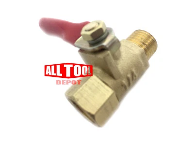 1/4" Male Female NPT Brass Ball Valve Water Moisture Air Tank Drain Shut Off - Image 1 of 2