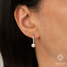 Long Pearl Solid 925 Sterling Silver Stick Drop Earring Handmade Jewellery
