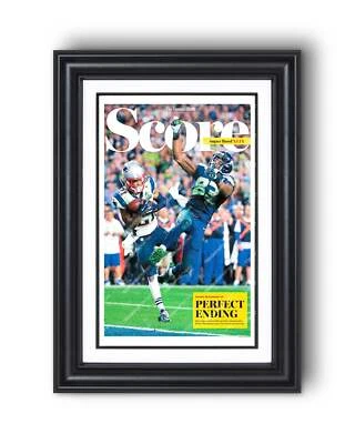 New England Patriots Super Bowl XLIX 2015 enmarcado periódico impresión de portada Foto 1 de 4