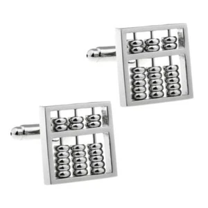 ABACUS CUFFLINKS Tiny Working Moving Beads Calculator Accountant NEW w GIFT BAG