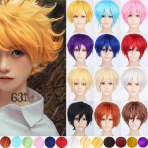Peluca multicolor de pelo corto lacio anime fiesta cosplay completo venta pelucas naranja - Imagen 1 de 34
