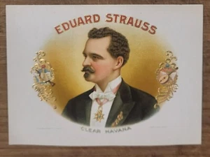 ADVERTISING Label Cigar Eduard Strauss Calvert Litho Music - Picture 1 of 1