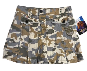 NUEVO CON ETIQUETAS Falda Falda De Colección Niñas Talla 12 Hannah Montana Camuflada Brillo Estrella de Rock NUEVA - Imagen 1 de 10