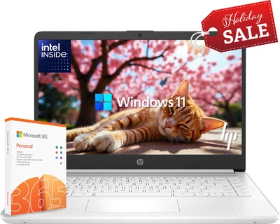 2025 HP Slim Laptop Computer 14 Intel CPU 16GB RAM 564GB Storage Office 365 - Image 1 of 4